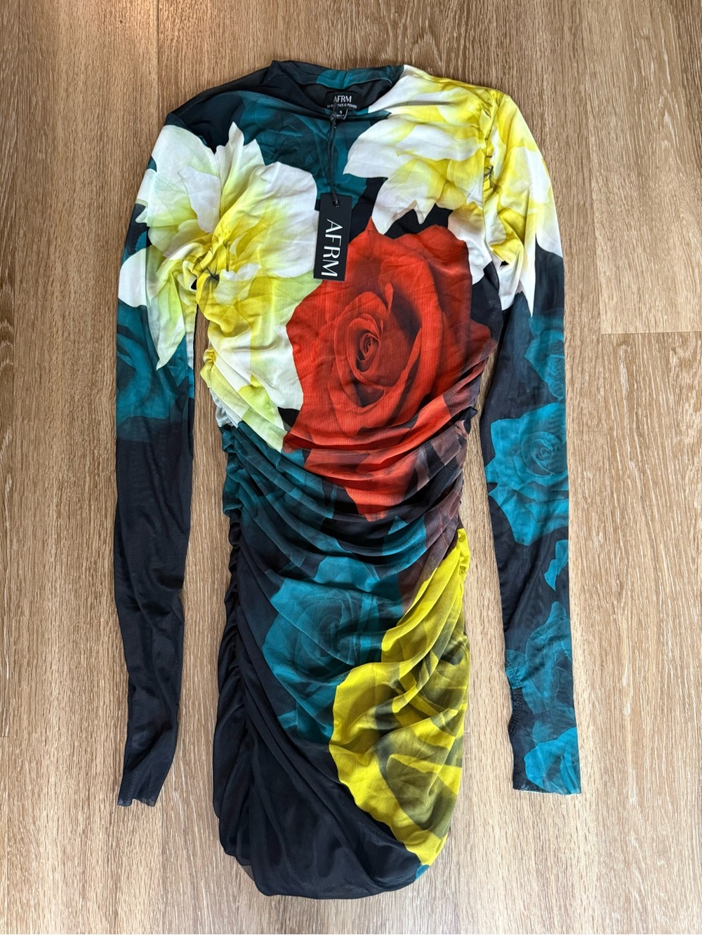 NWT AFRM Mirza Dress in Citron Blossom
